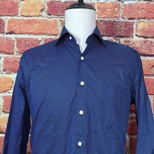 Peter Millar Men's Medium Blue  Arrow Long Sleeve‎ Button Down Dress Shirt EUC